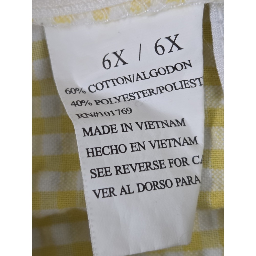 Sophie Rose Girls 6X Summer Sleeveless Sun Dress Seersucker Vintage Yellow Fruit - Picture 6 of 9